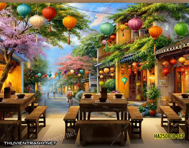 Tranh dán tường phố cổ Hội AnHA250808-16P - Kết quả tìm kiếm tranh tường